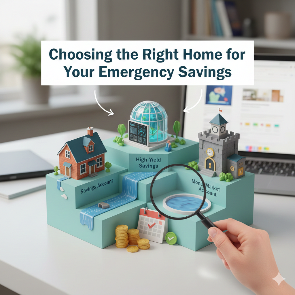 how much emergency fund, emergency savings, rainy day fund, where to keep emergency fund, emergency fund calculator