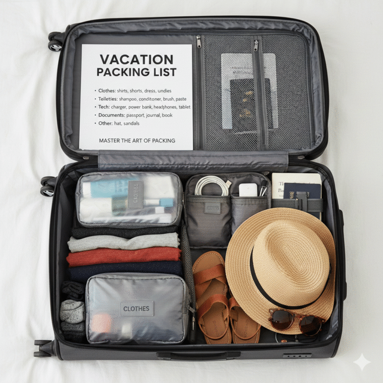 Packing list for vacation