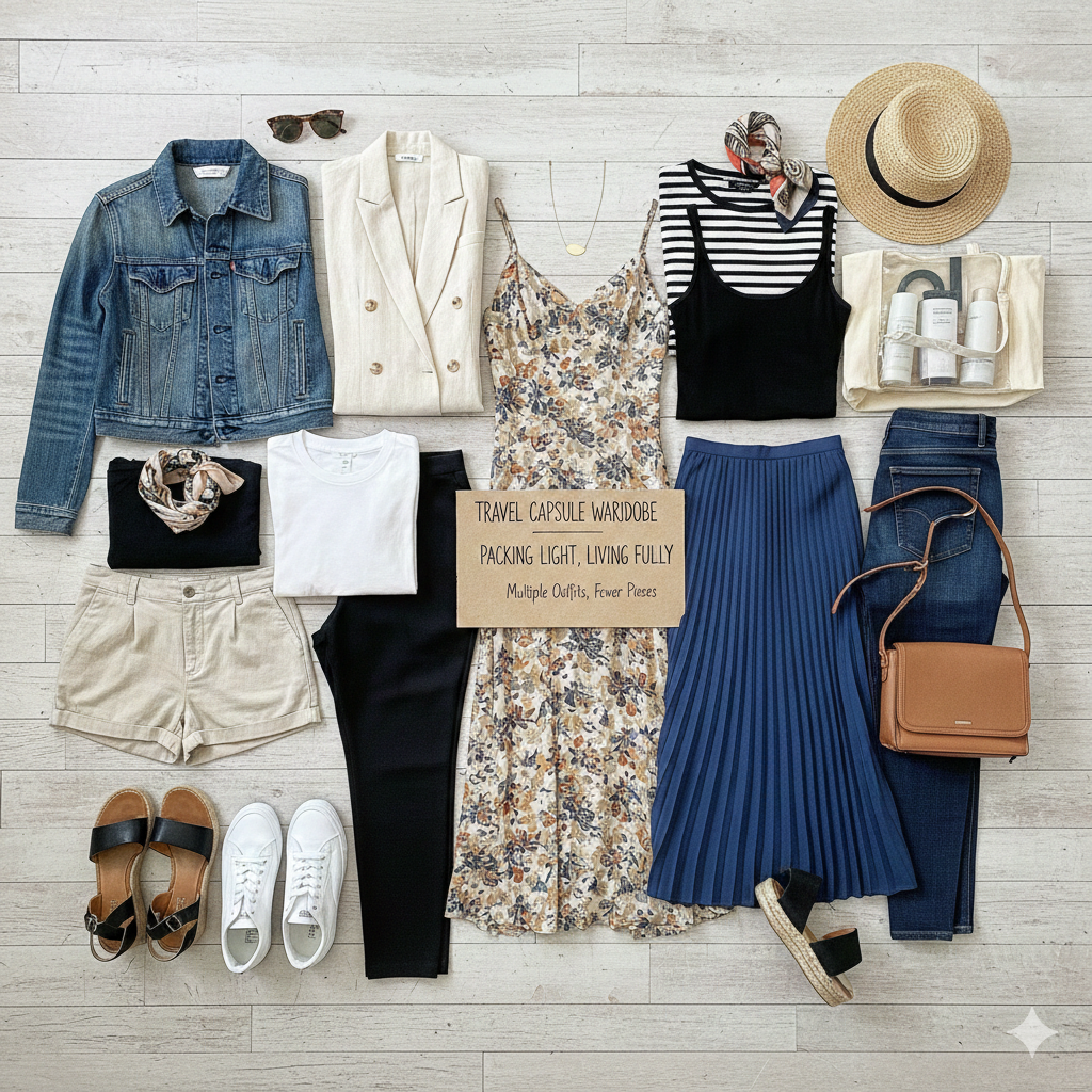 Travel capsule wardrobe